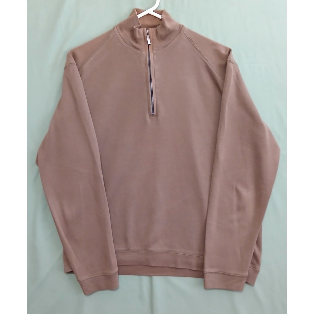 HATHAWAY Men's 1/4 Zip Brown Mock Neck Pullover Sweater XXL Long Slv Casual NWOT